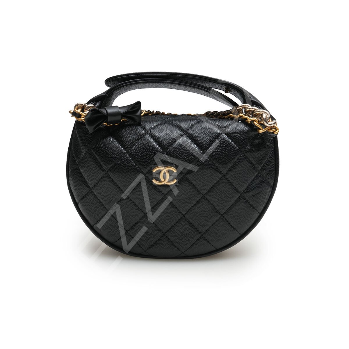 Chanel 24 Yuvarlak 17*18*7  Siyah Kadın Çanta