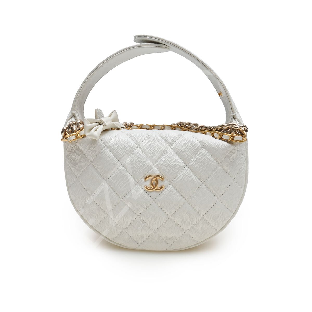 Chanel 24 Yuvarlak 17*18*8  Beyaz Kadın Çanta