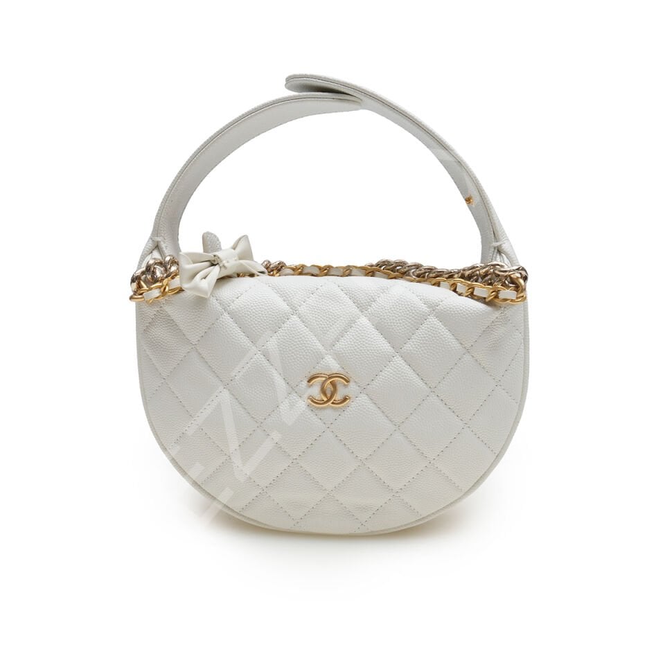 Chanel 24 Yuvarlak 17*18*8  Beyaz Kadın Çanta