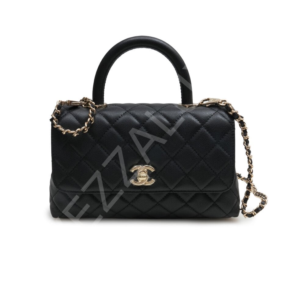 Chanel Kapaklı Saplı 14*24*10 Small Siyah Kadın Çanta
