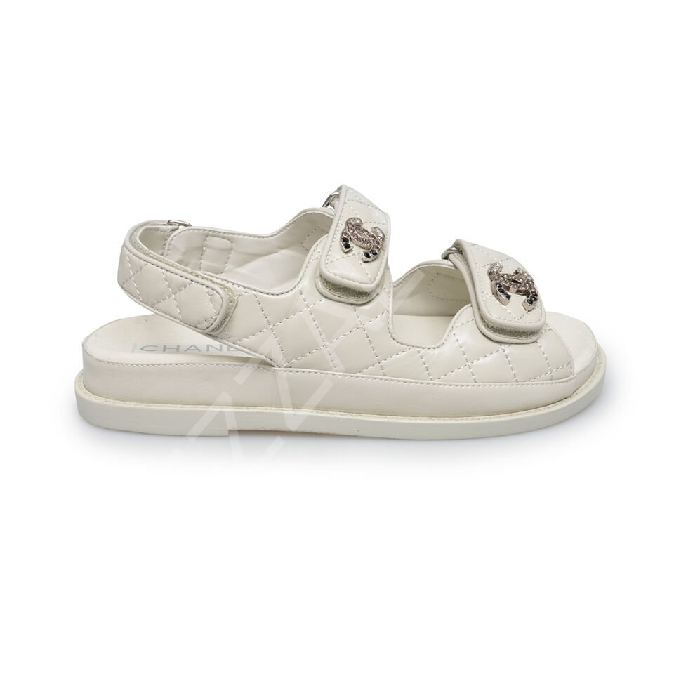 Chanel 728 Beyaz Sandalet Kadın Ayakkabı