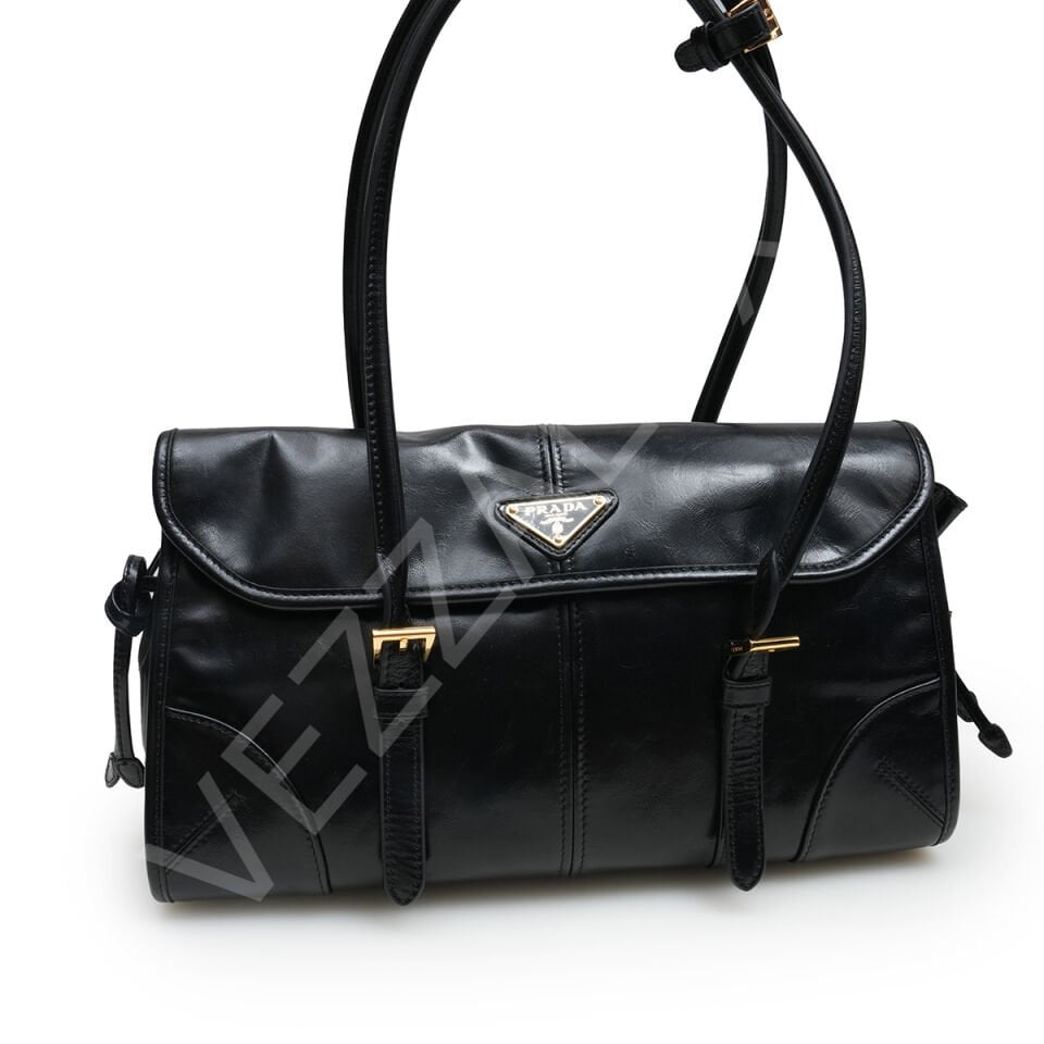 Prada Çift Tokalı 15*31*12 Medium Siyah Kadın Çanta