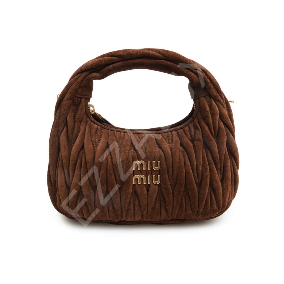 Miu Wander Süet Kahve Small 17*20*6 Kadın Çanta