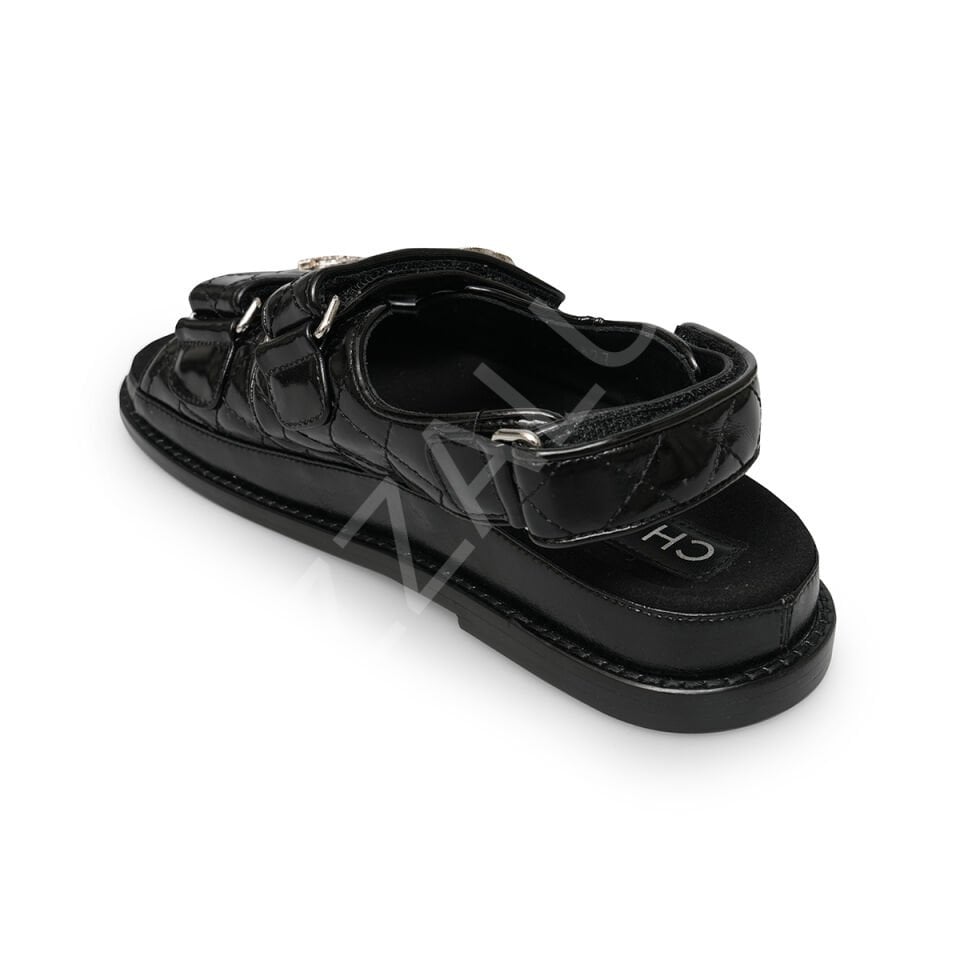 Chanel 729 Siyah Sandalet Kadın Ayakkabı