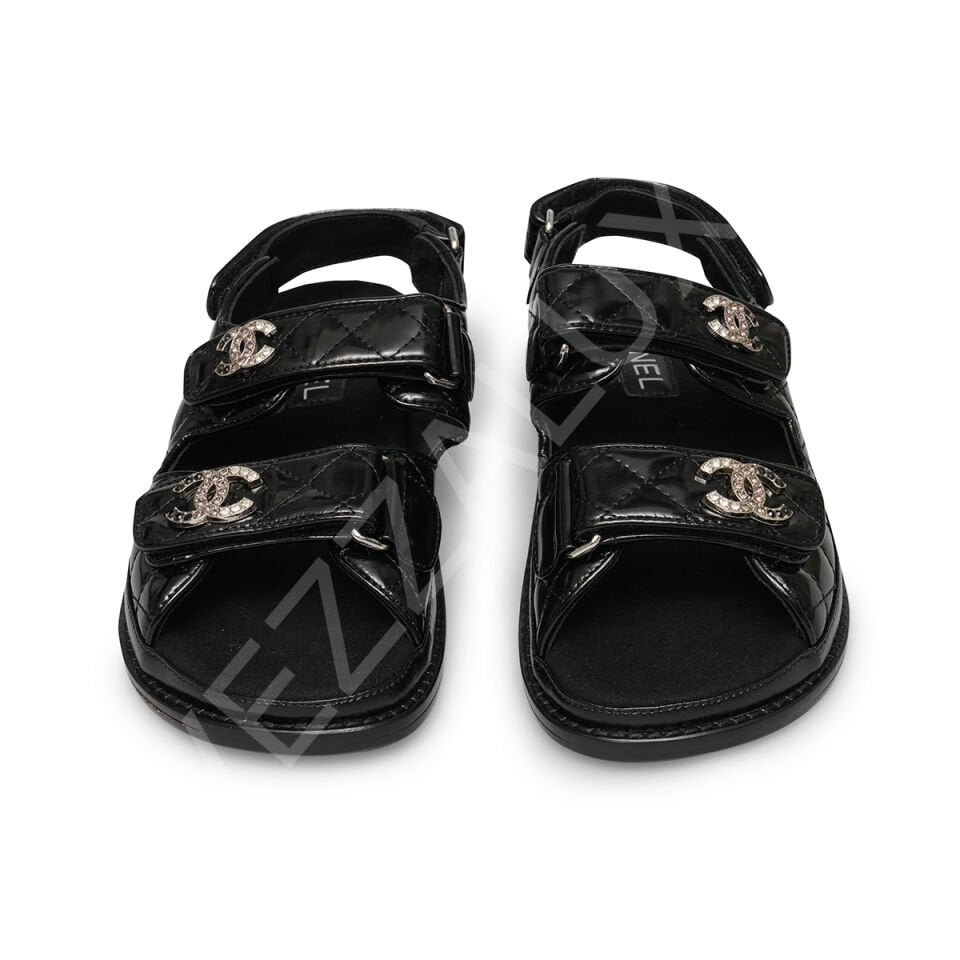 Chanel 729 Siyah Sandalet Kadın Ayakkabı