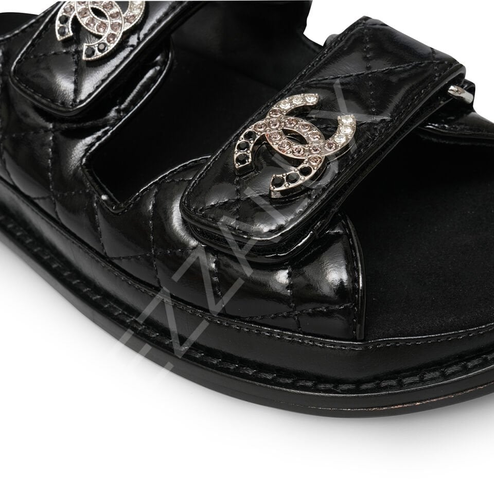 Chanel 729 Siyah Sandalet Kadın Ayakkabı