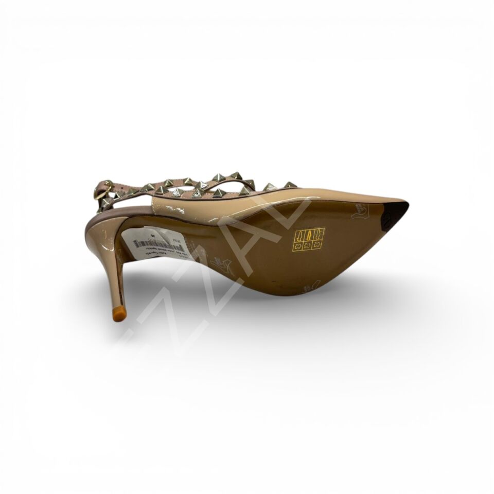 Vltn 675  Nude Yüksek Topuklu Zımbalı Kadın Ayakkabı