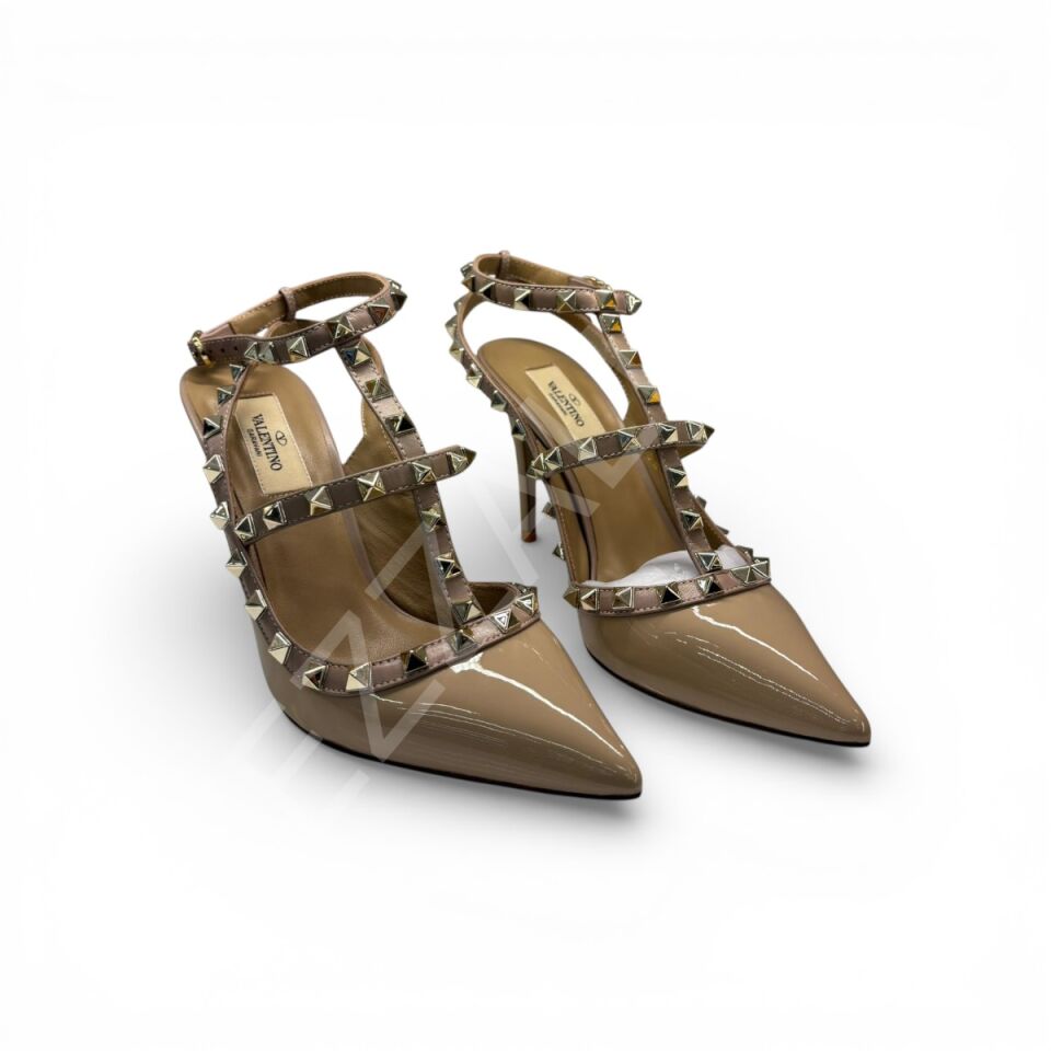 Vltn 675  Nude Yüksek Topuklu Zımbalı Kadın Ayakkabı