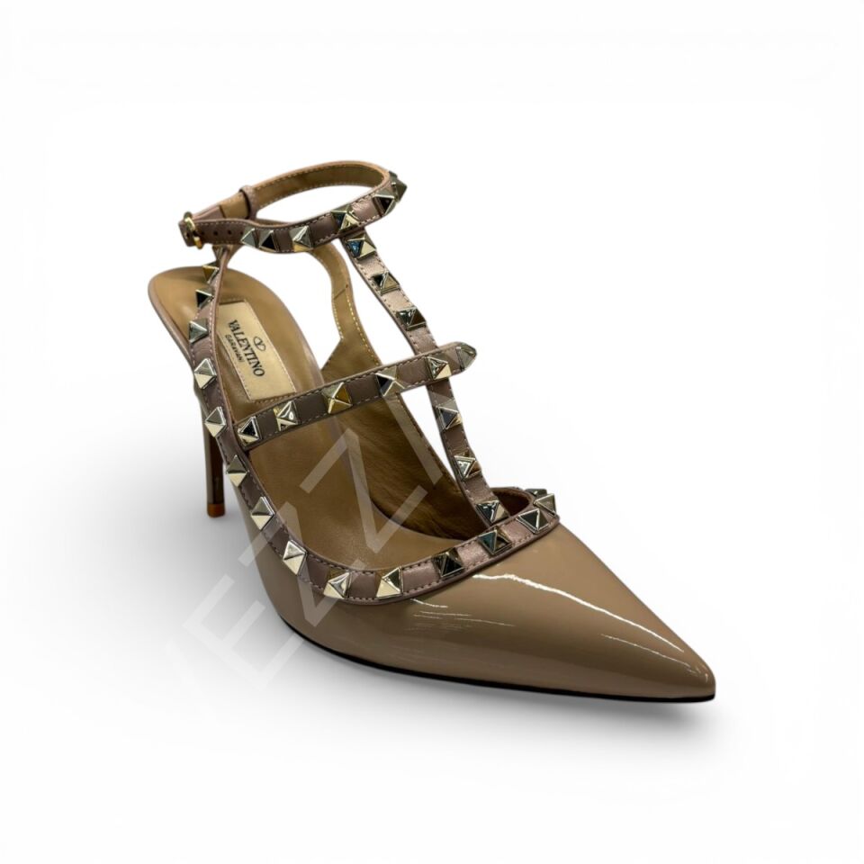 Vltn 675  Nude Yüksek Topuklu Zımbalı Kadın Ayakkabı