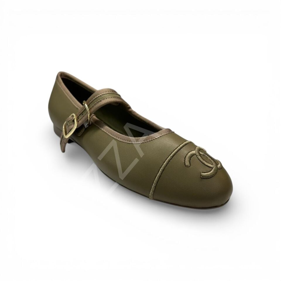 Chanel 48 Haki Kadın Ayakkabı