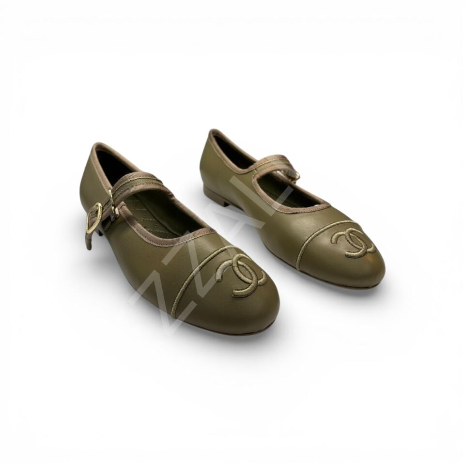 Chanel 48 Haki Kadın Ayakkabı