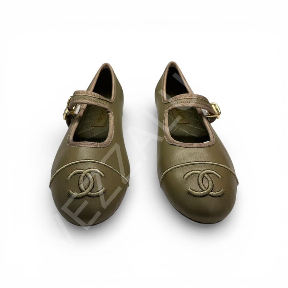 Chanel 48 Haki Kadın Ayakkabı