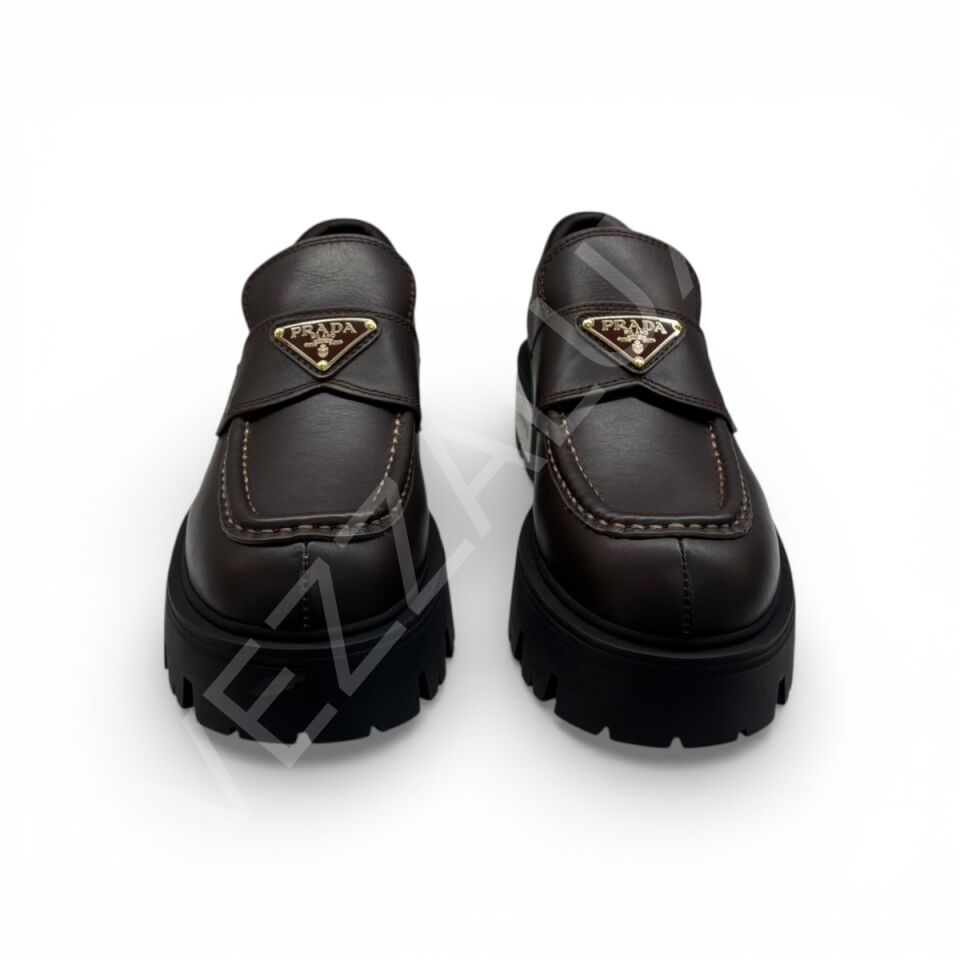 Prada 1154 Kahverengi Loafer Kadın Ayakkabı