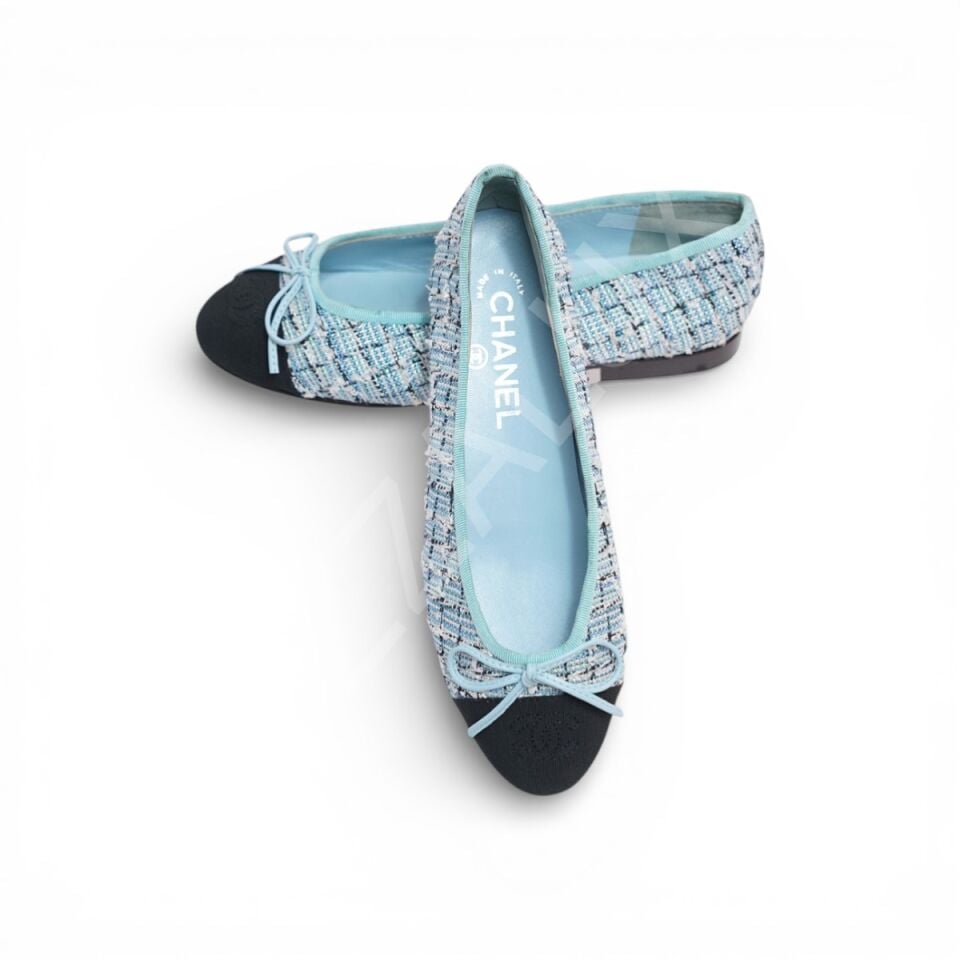 Chanel 02 Mavi Tüvit Kadın Ayakkabı