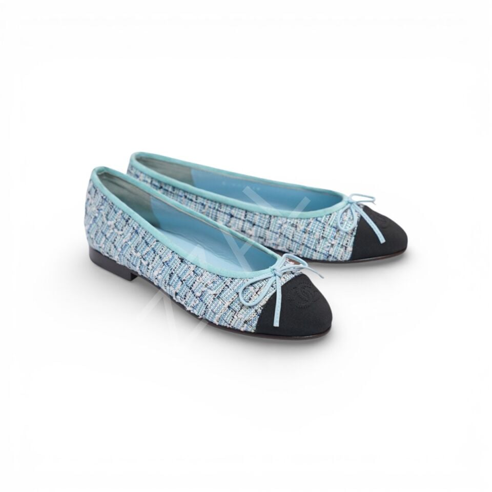 Chanel 02 Mavi Tüvit Kadın Ayakkabı