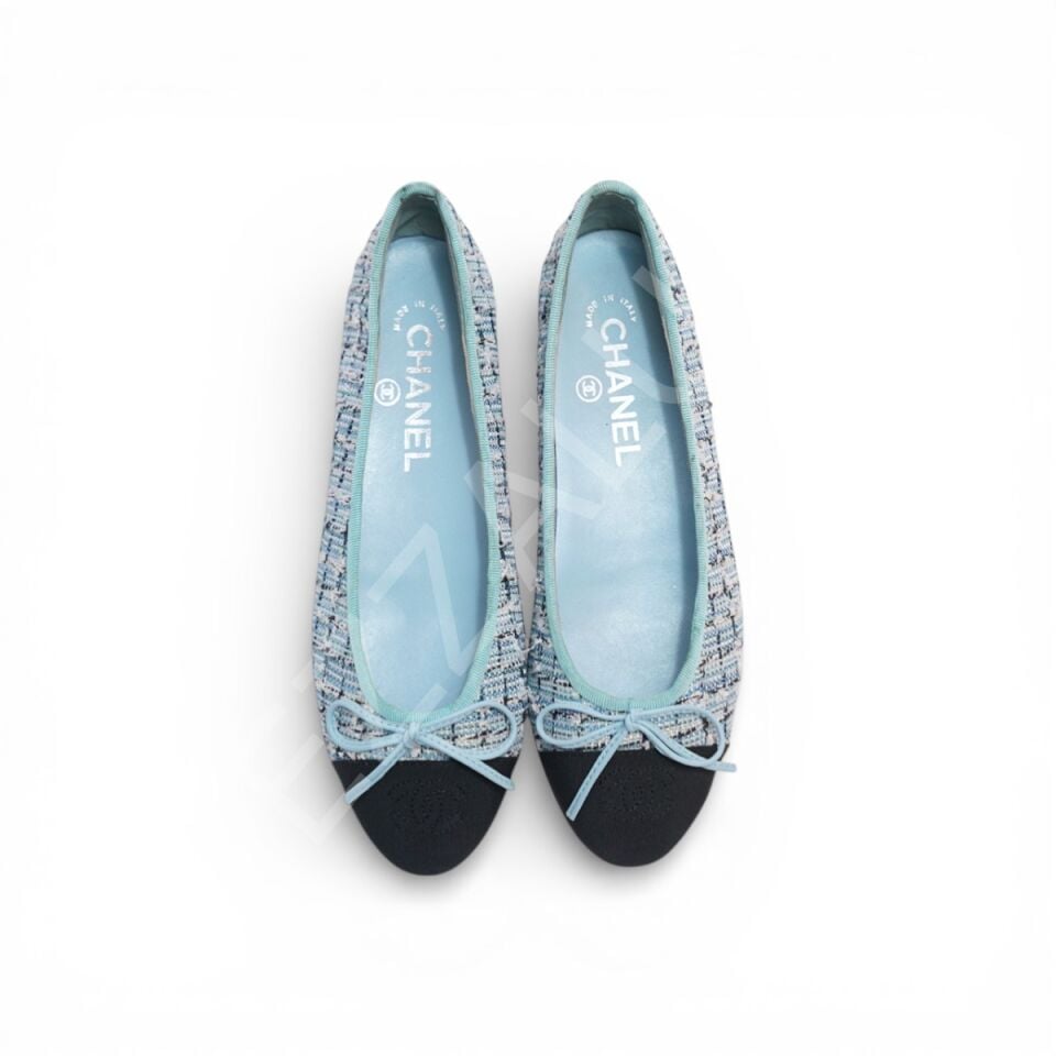 Chanel 02 Mavi Tüvit Kadın Ayakkabı