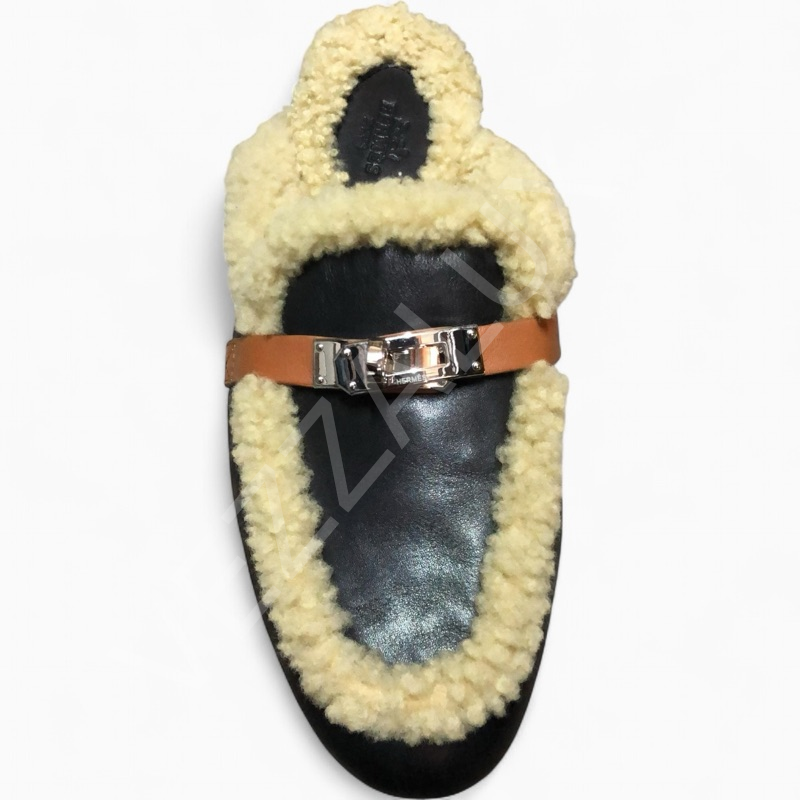 Hermes 09 Siyah Kürklü Kadın Ayakkabı