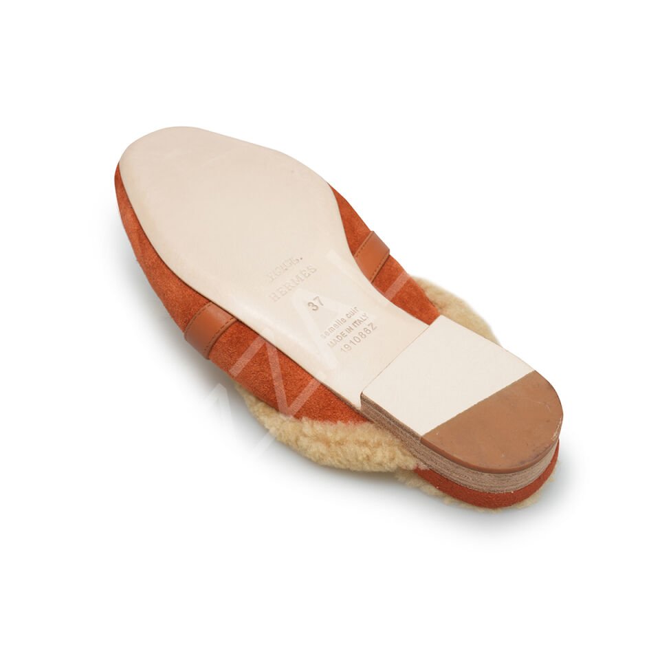 Hermes 11 Kahve Kürklü Terlik Kadın Ayakkabı