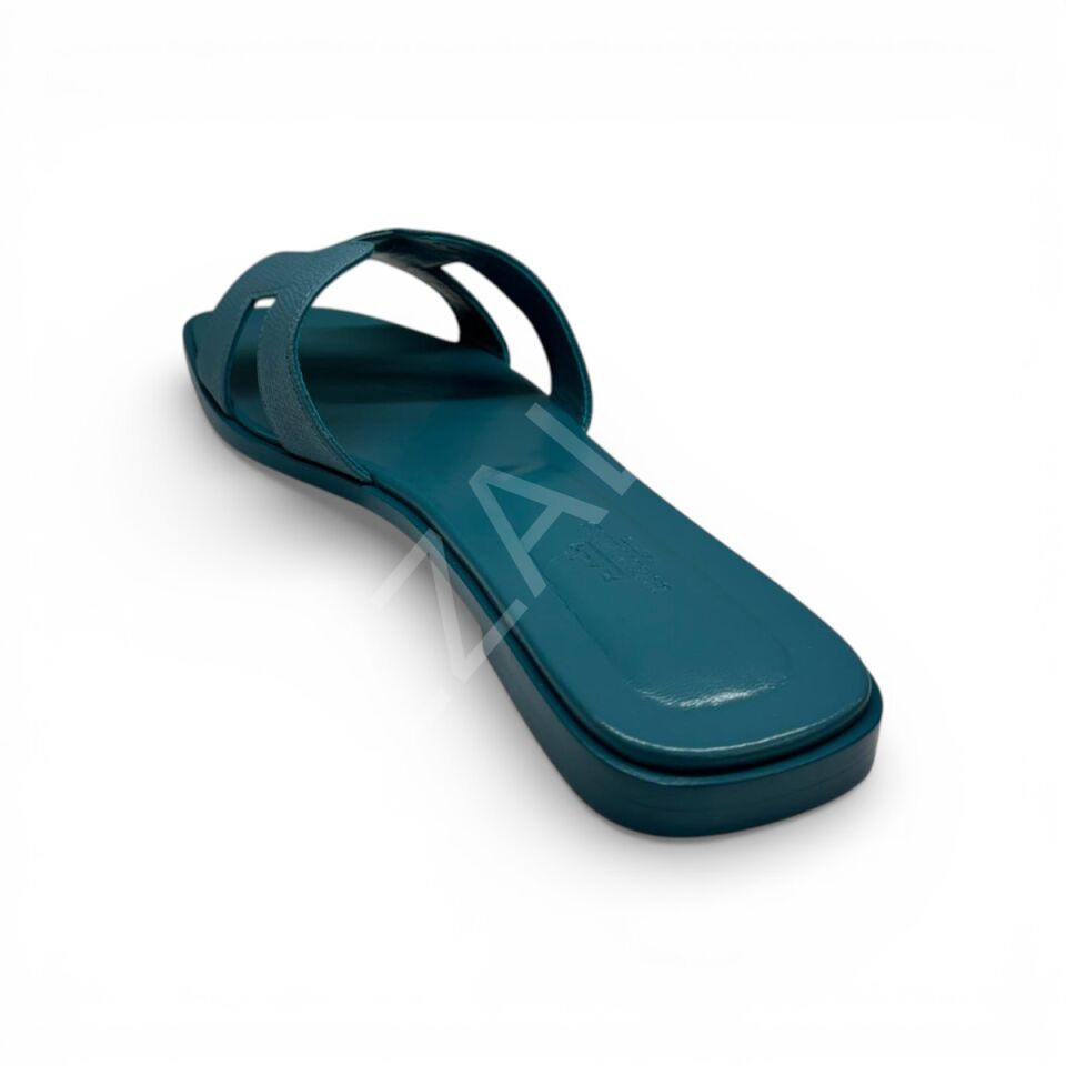 Hermes 753 Mavi Düz Terlik Kadın Ayakkabı