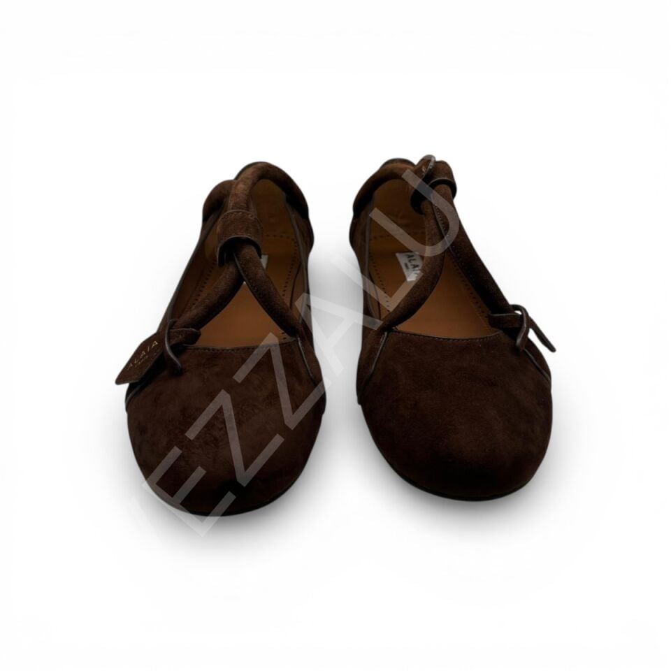 Alaia 1151 Kahverengi Süet Babet Kadın Ayakkabı