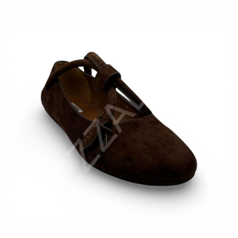 Alaia 1151 Kahverengi Süet Babet Kadın Ayakkabı