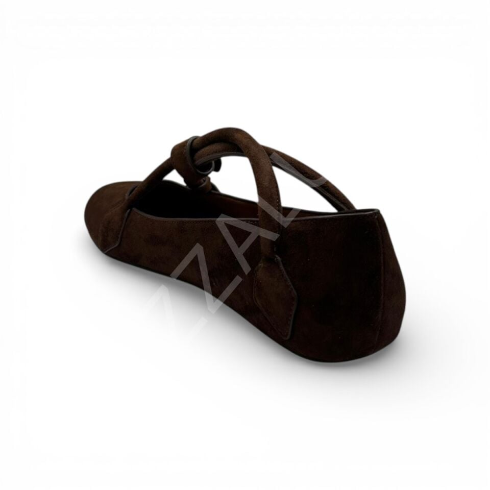 Alaia 1151 Kahverengi Süet Babet Kadın Ayakkabı