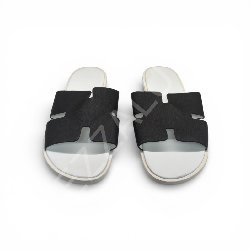 Hermes 972 Terlik Siyah Beyaz Erkek Ayakkabı