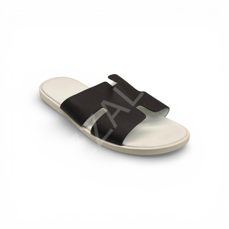 Hermes 972 Terlik Siyah Beyaz Erkek Ayakkabı