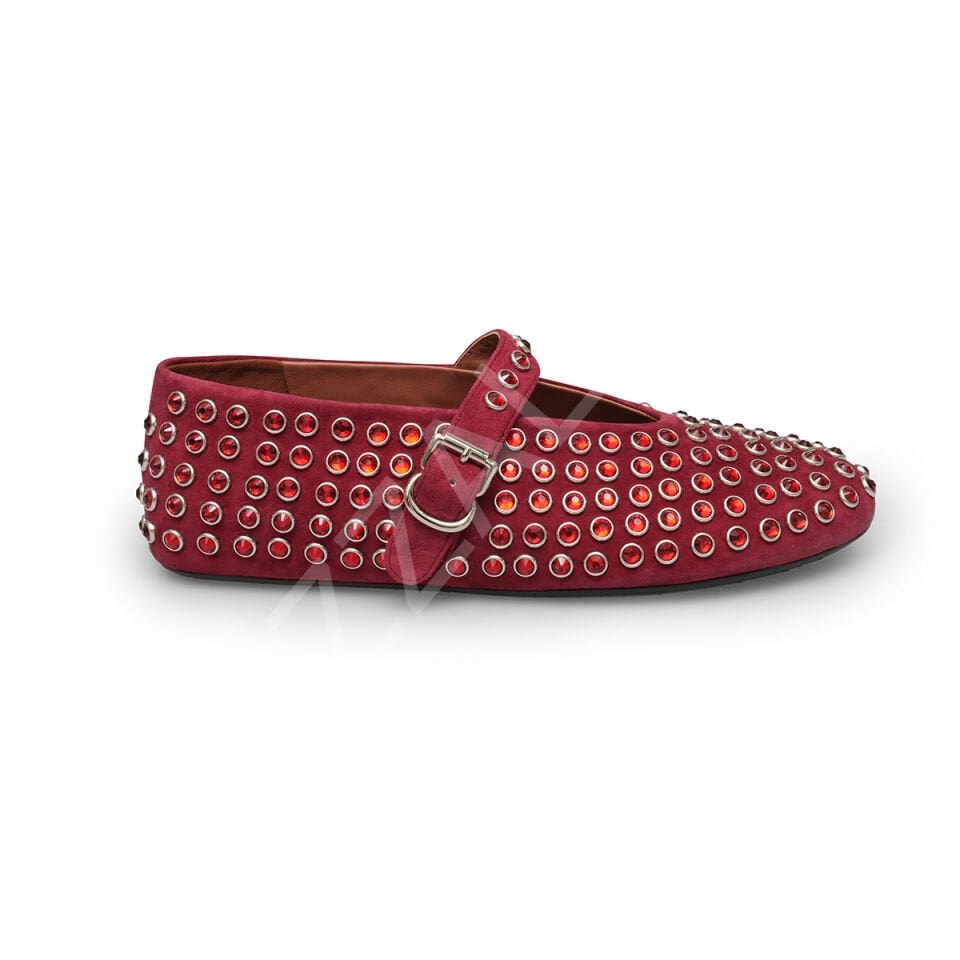 Alaia 658 Bordo Taşlı Kadın Ayakkabı