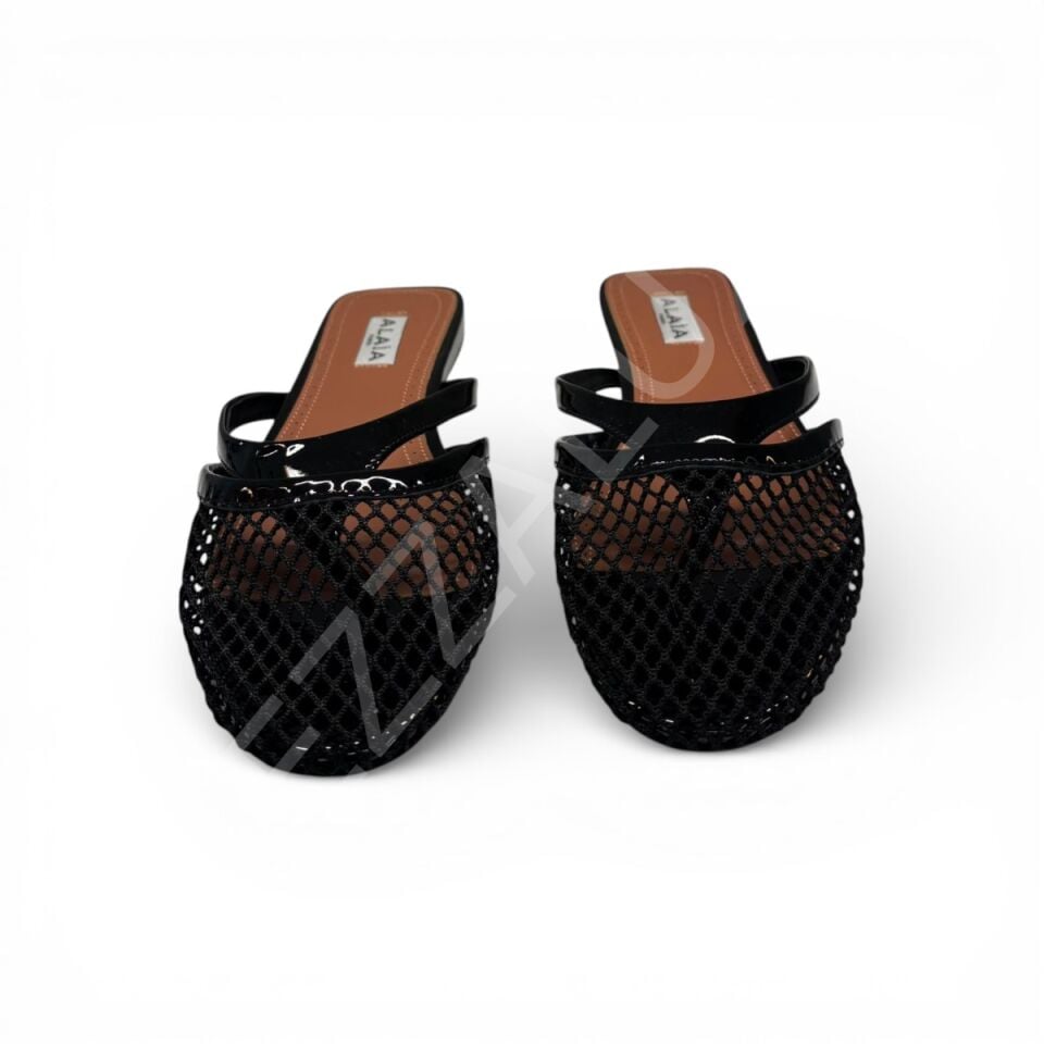 Alaia 775 Siyah Terlik Fileli Kadın Ayakkabı