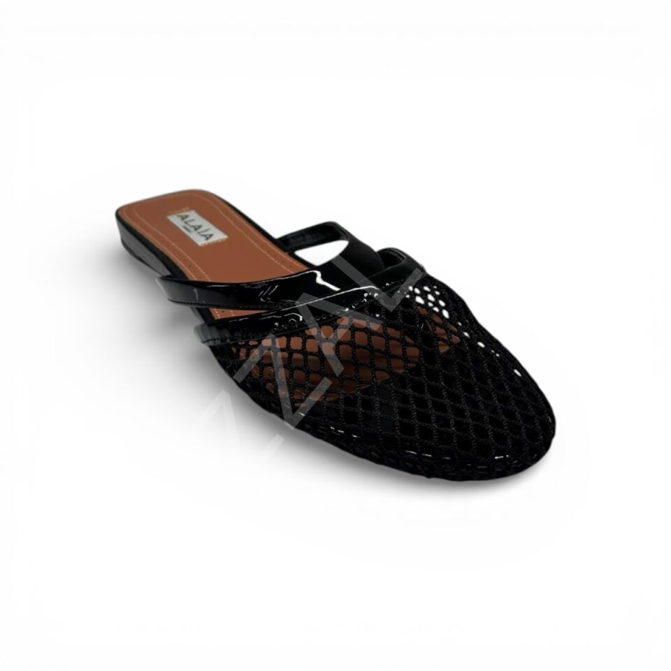 Alaia 775 Siyah Terlik Fileli Kadın Ayakkabı