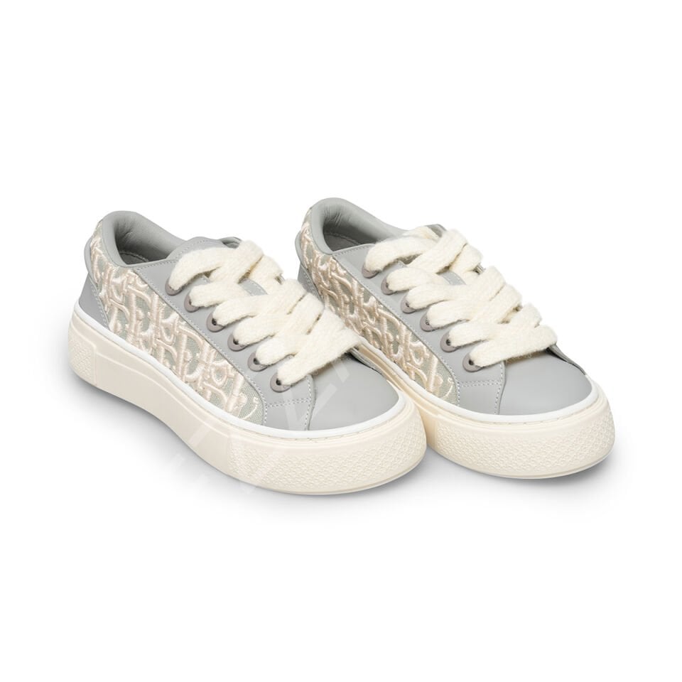 Dior 584 Nakışlı Gri Kadın Ayakkabı