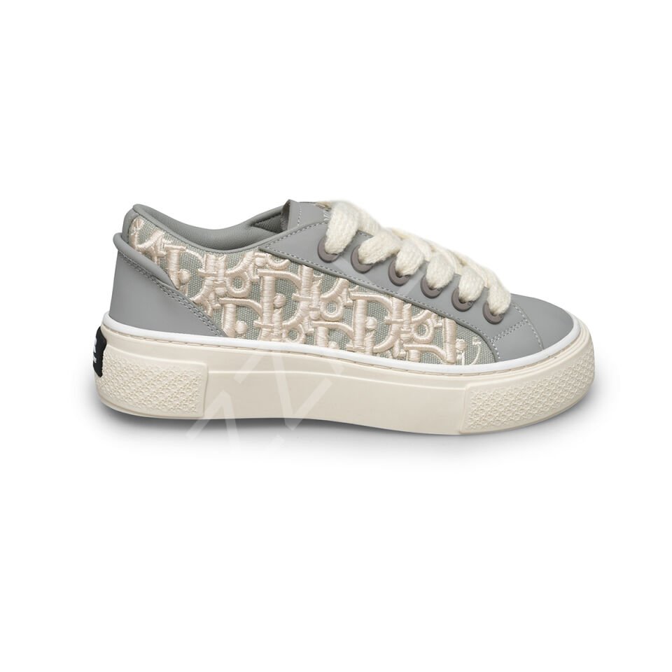 Dior 584 Nakışlı Gri Kadın Ayakkabı