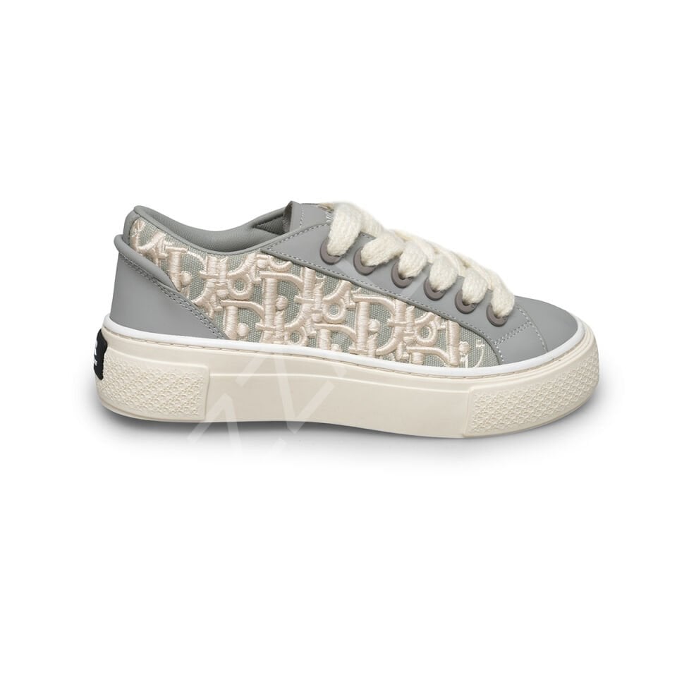 Dior 584 Nakışlı Gri Kadın Ayakkabı