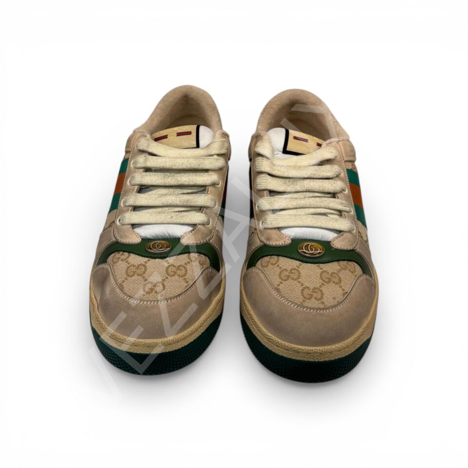 Gucci 1023 Arkası Yeşil Full Krem Erkek Ayakkabı