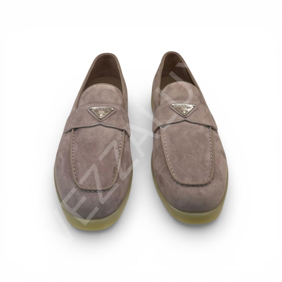 Prada 1171 Krem Loafer Süet Erkek Ayakkabı