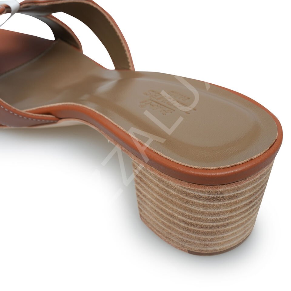 Hermes 677 Taba Topuklu Terlik Kadın Ayakkabı