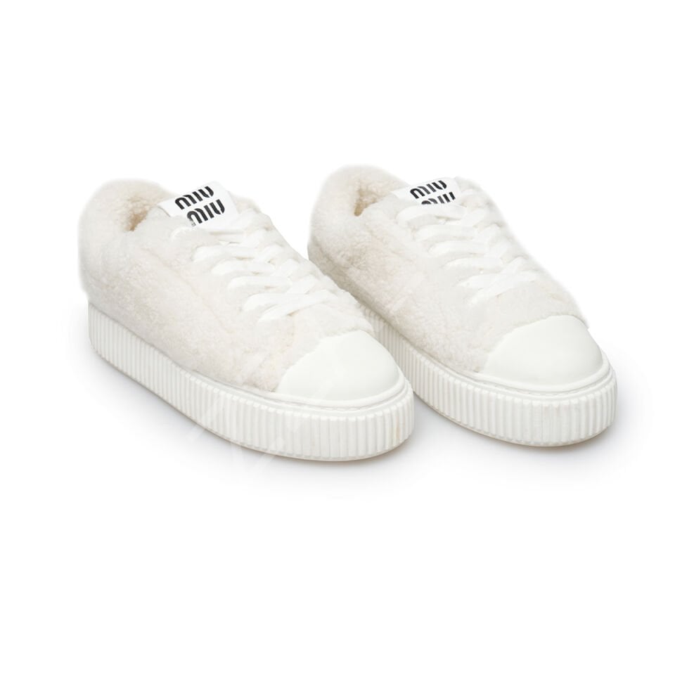 Miu 02 Beyaz Kürklü Kadın Ayakkabı