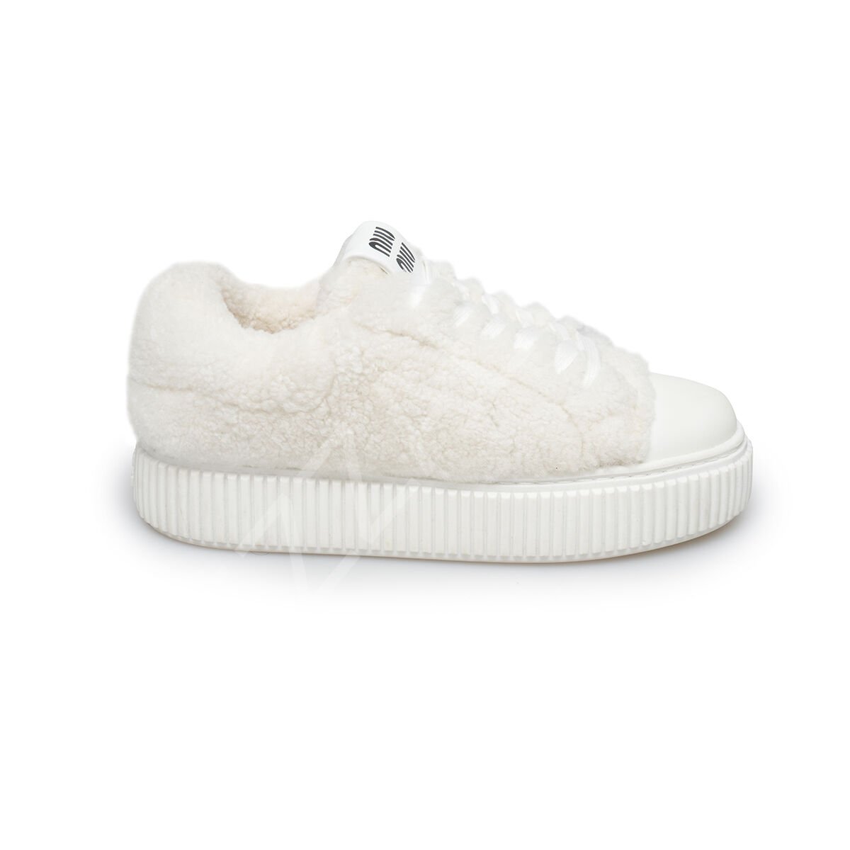 Miu 02 Beyaz Kürklü Kadın Ayakkabı