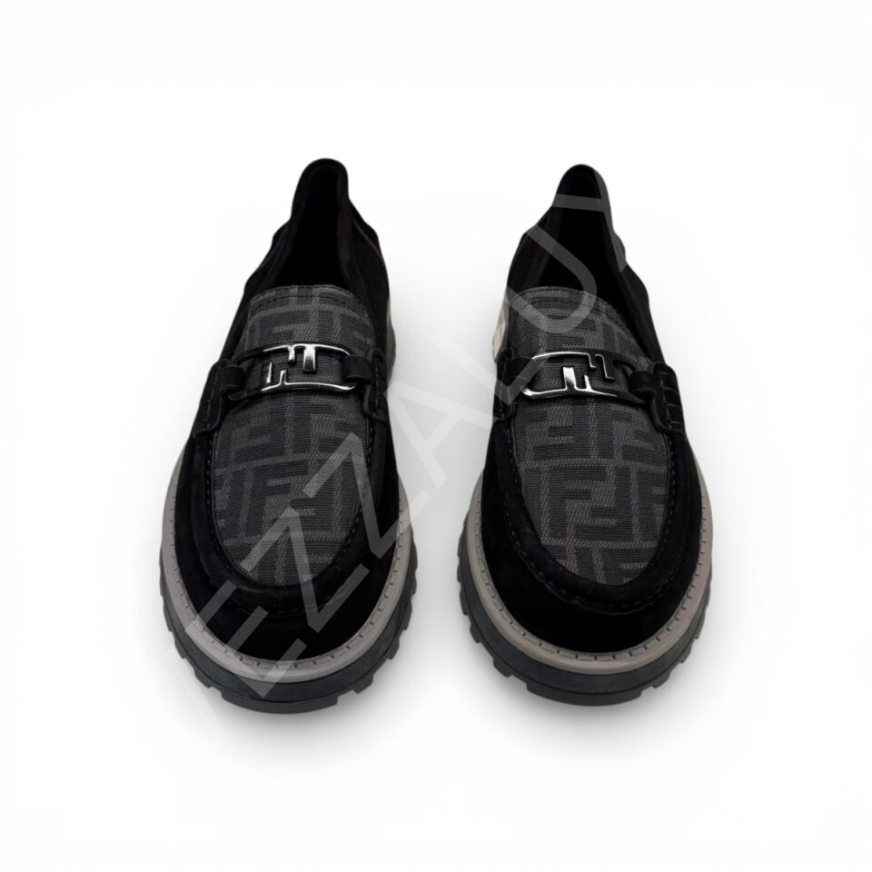 Fendi 997 Full Siyah Suet Tabanı Gri Erkek Ayakkabı