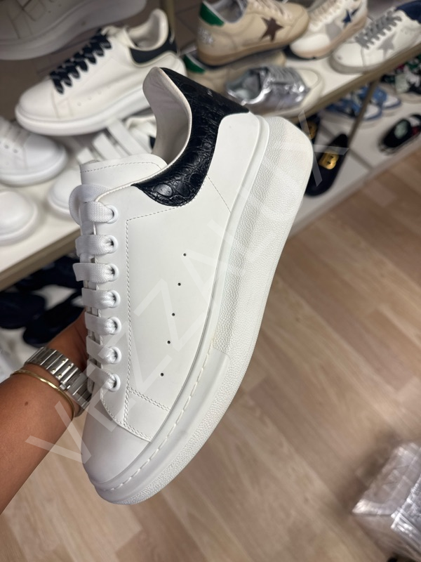 Mcq 828 Beyaz Arkası Siyah Kroko Erkek Ayakkabı