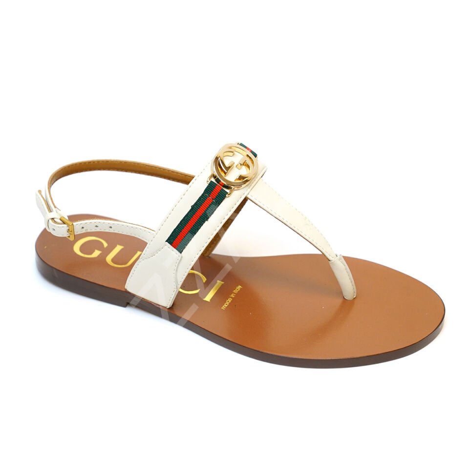 Gucci 696 Krem Sandalet Kadın Ayakkabı