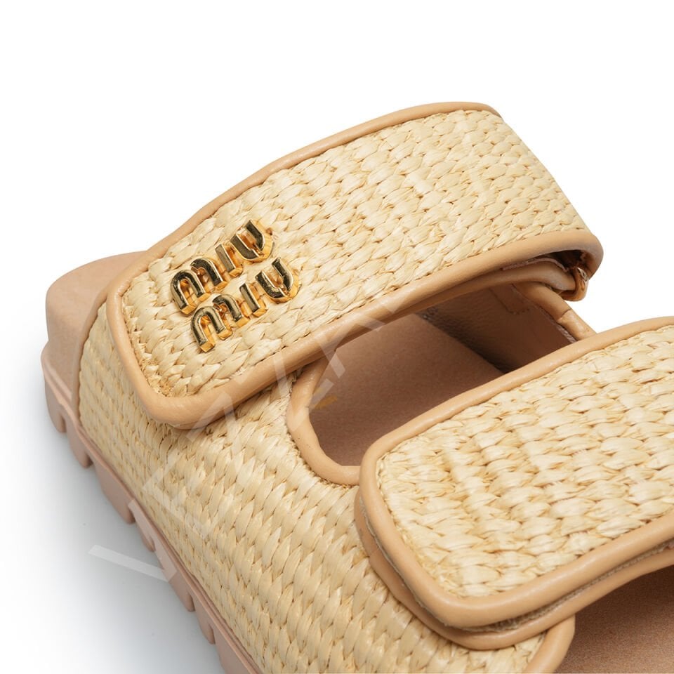 Miu 680 Krem Terlik Çift Bantlı Kadın Ayakkabı