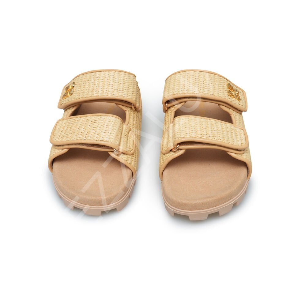 Miu 680 Krem Terlik Çift Bantlı Kadın Ayakkabı