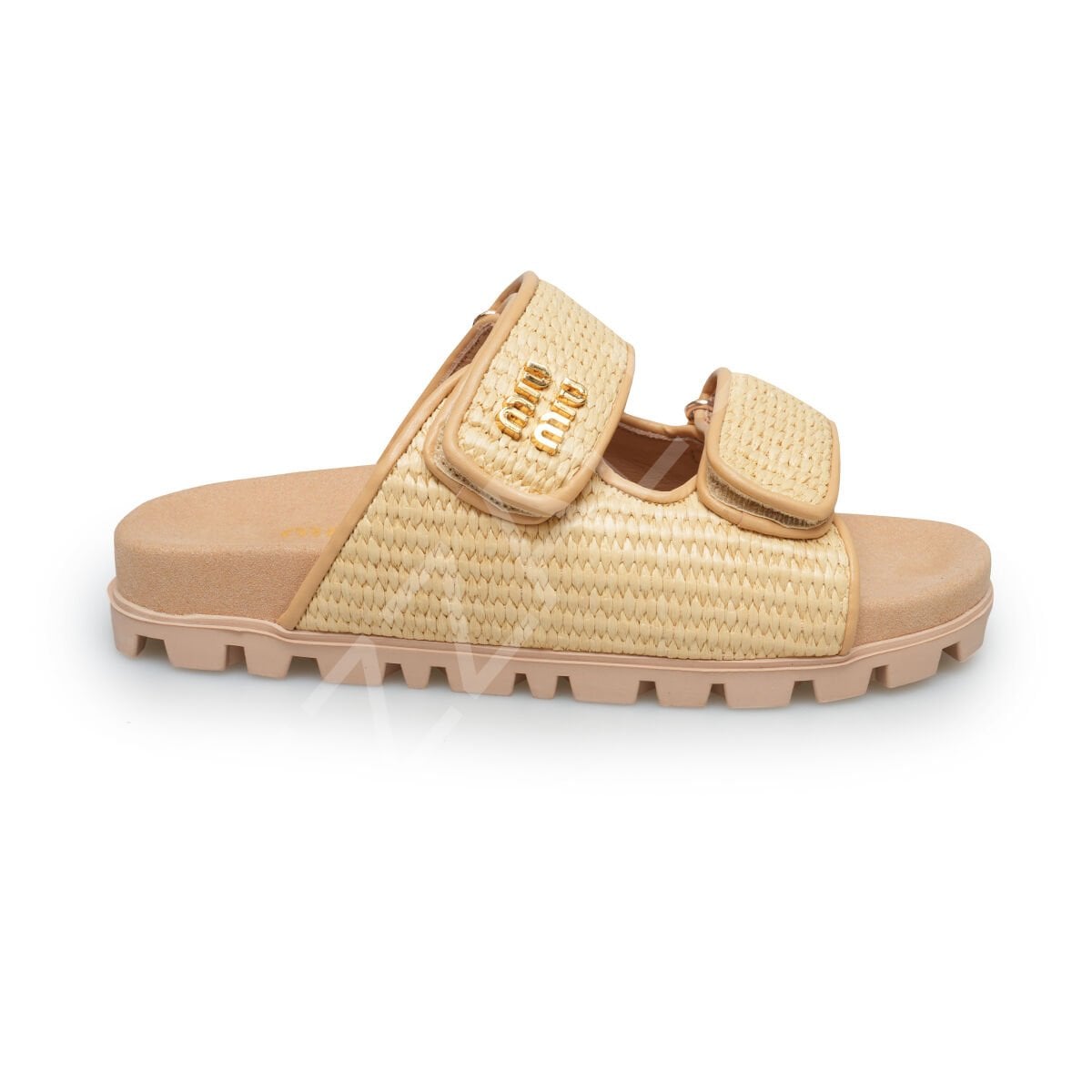 Miu 680 Krem Terlik Çift Bantlı Kadın Ayakkabı