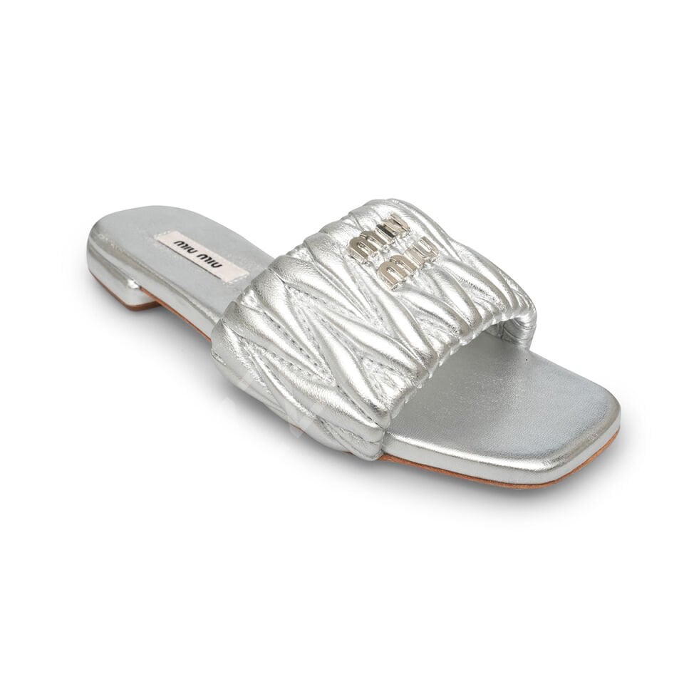 Miu 717 Gümüş Terlik Kadın Ayakkabı