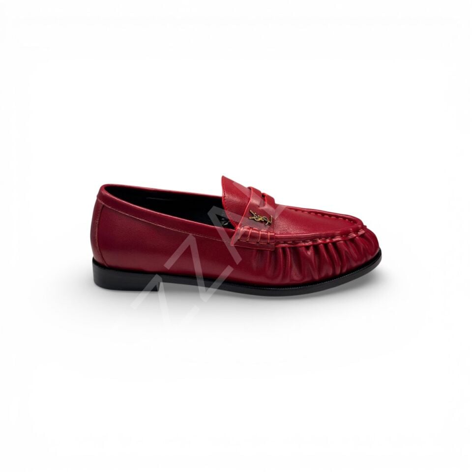 Ysl 1040 Kırmızı Loafer Kadın Ayakkabı