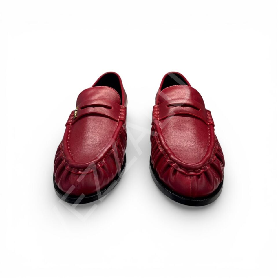 Ysl 1040 Kırmızı Loafer Kadın Ayakkabı