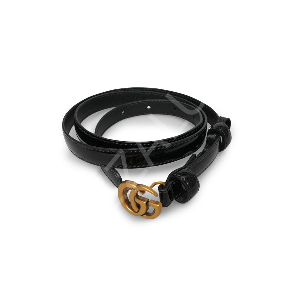 Gucci K03 Siyah Gold İnce Kadın Kemer