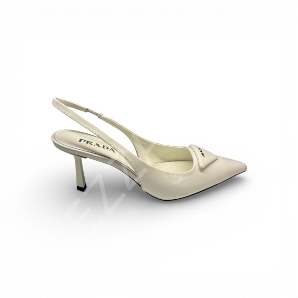 Prada 1047 Beyaz Topuklu Kadın Ayakkabı
